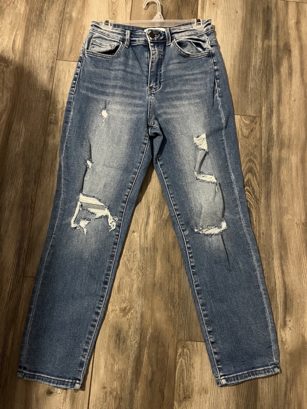 VERVET BY FLYING MONKEY Distressed Blue Boyfriend Jeans